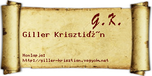 Giller Krisztián névjegykártya